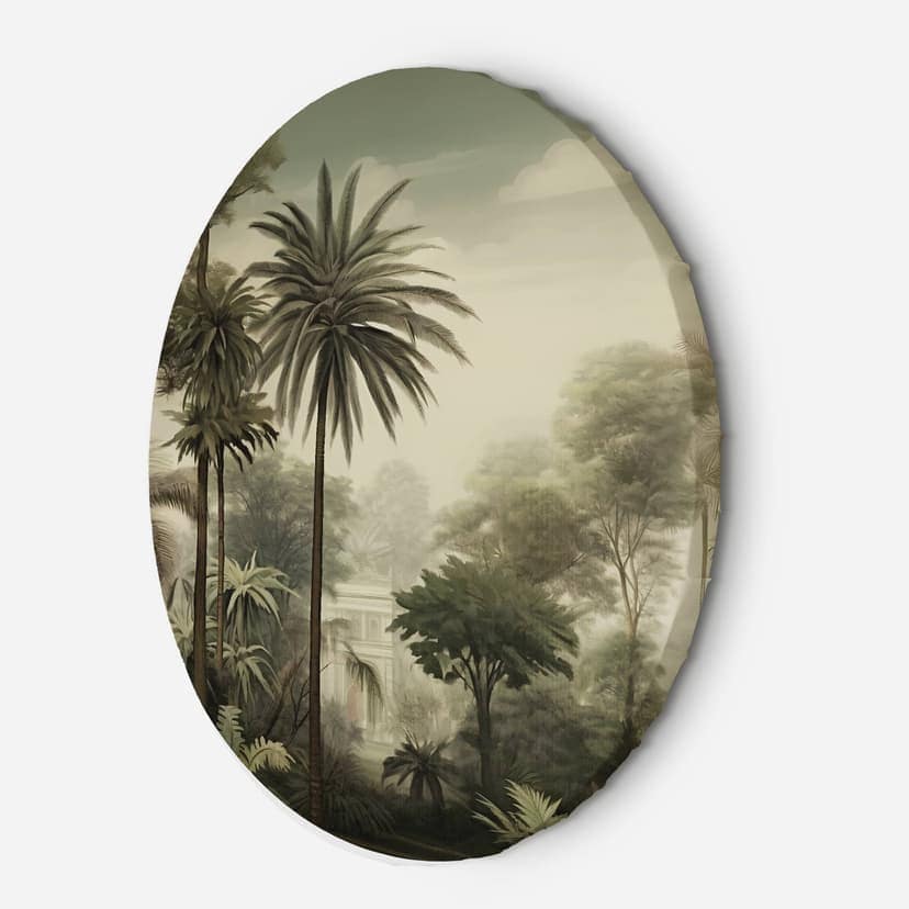 Immagine su tela rotonda Alberi esotici e palme