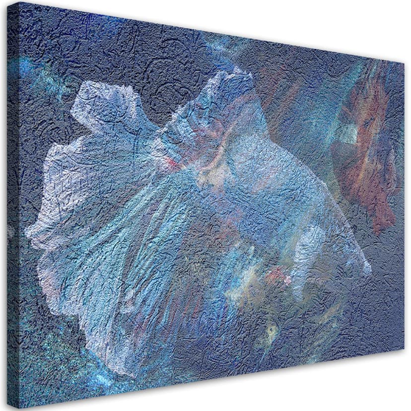 Stampe su tela, astrazione di fiori blu