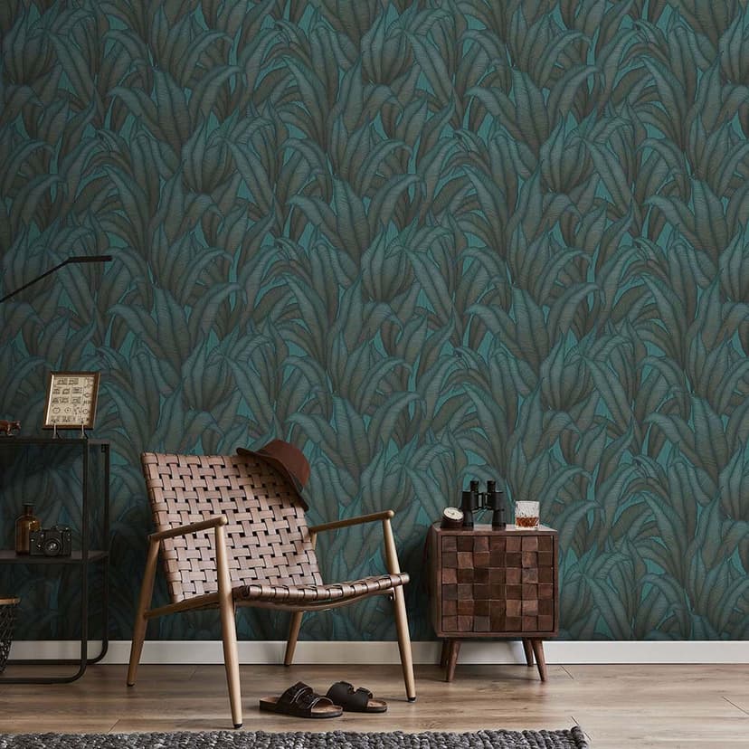 carta da parati di rango, carta da parati fantasia Fashion for Walls 4 di Guido Maria Kretschmer turchese
