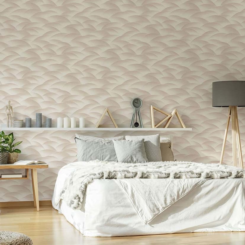Carta da parati ondulata, carta da parati a motivi Fashion for Walls 4 di Guido Maria Kretschmer beige