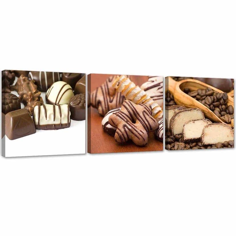 Stampa su tela 3 pezzi, Dolci pasticcini