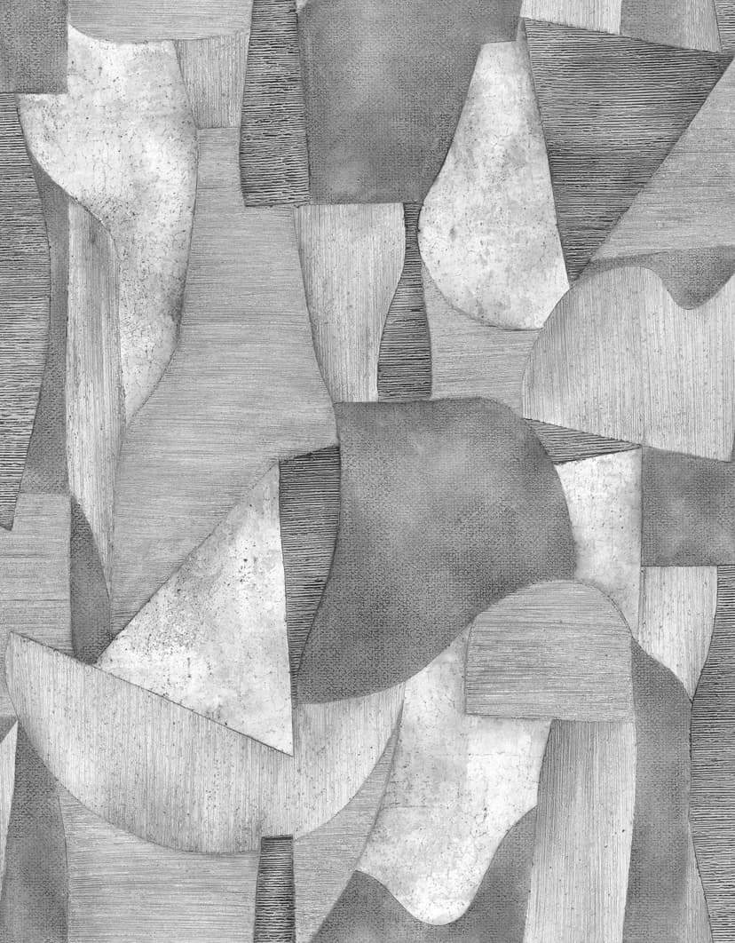 Fotomurale con motivo Composizione geometrica in grigio con texture fine 3,4 x 2,65 m