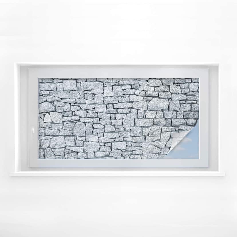 Pellicola adesiva per vetri - muro di granito (panoramica)