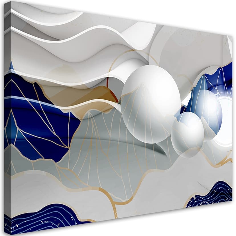 Stampe su tela, sfere blu 3D astratte