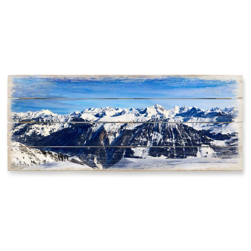 Stampa su legno - Veduta delle Alpi - panoramica