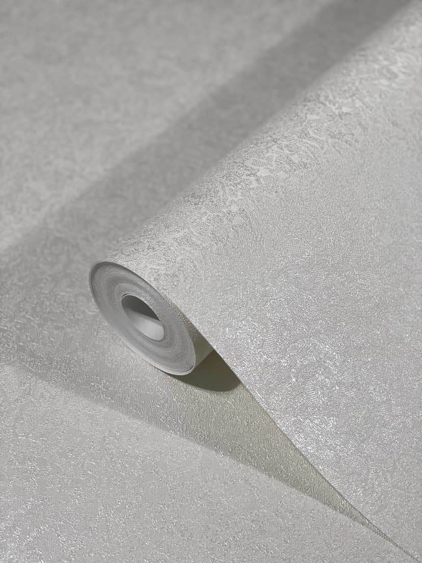 carta da parati in tessuto non tessuto con piccole foglie lucide beige floreale di Harald Glööckler