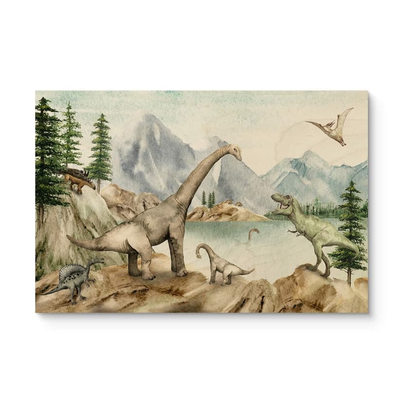 Stampa su legno Kikki Belle - Dinosauri