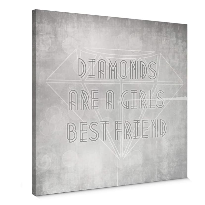 Stampa su tela - Diamonds are a Girls best Friends