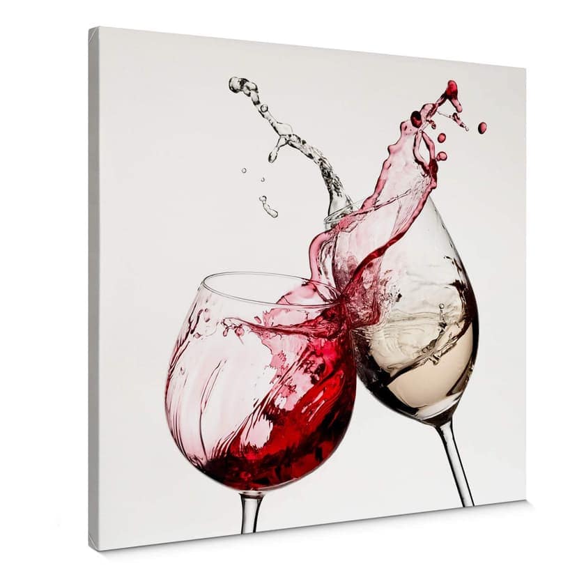 Stampa su tela - Bicchieri di vino – quadrato