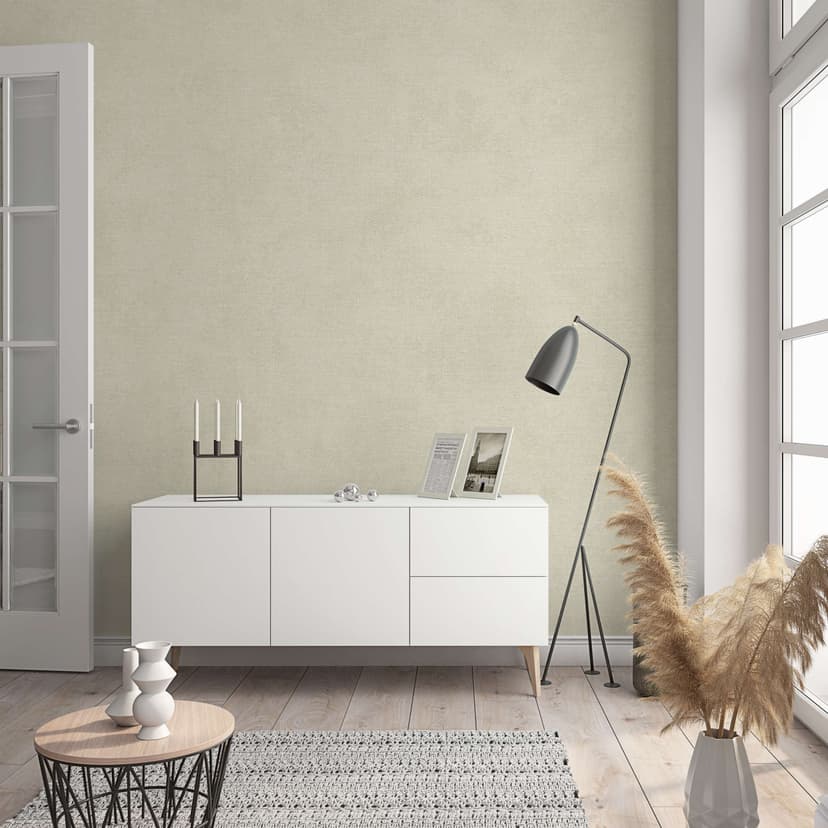 Carta da parati a tinta unita, rivestimento murale in tessuto non tessuto Sfumature di beige