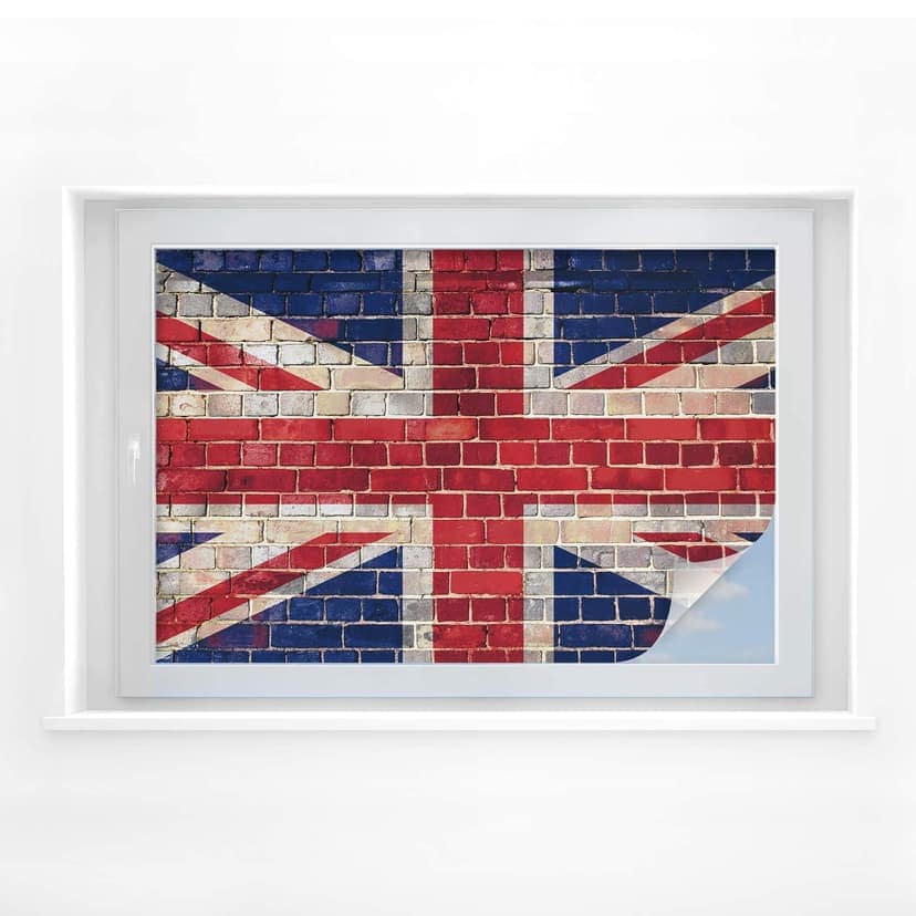 Pellicola adesiva per vetri - muro con bandiera inglese