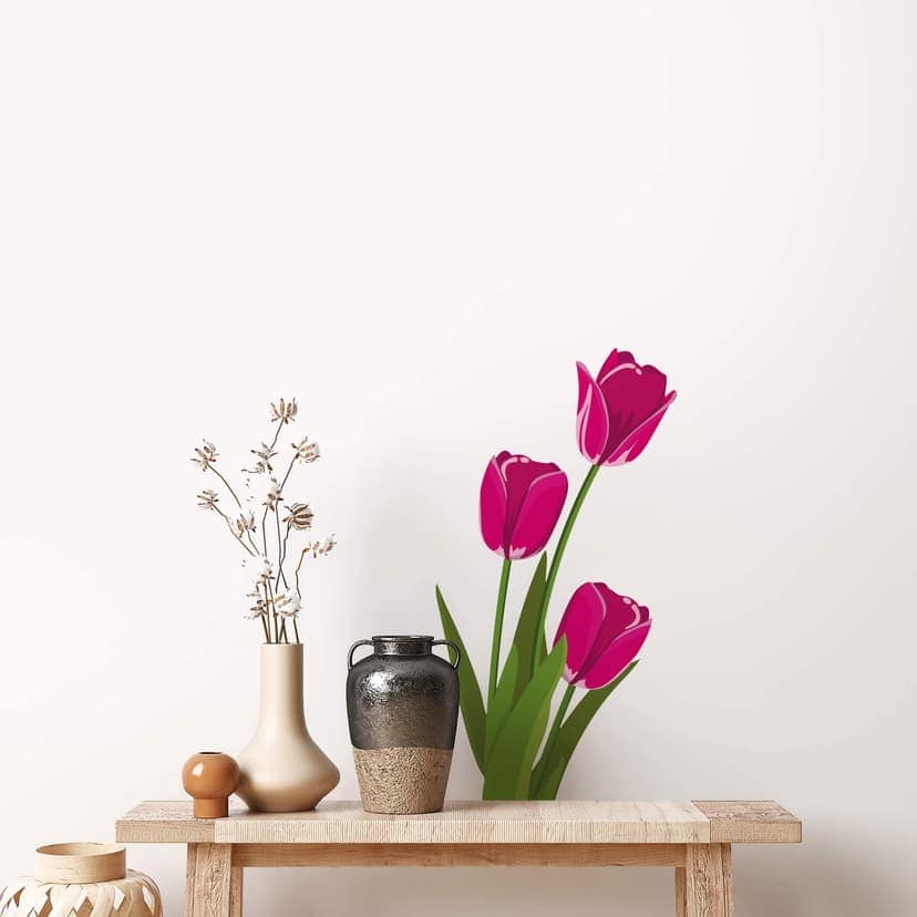 Adesivo murale – Tulipani rosa