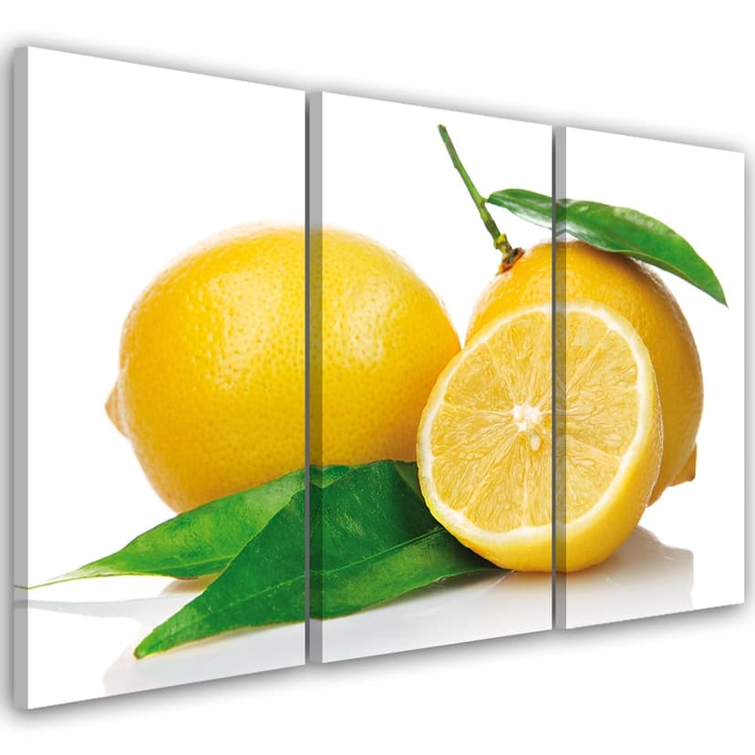 Stampa su tela 3 pezzi, frutta limone