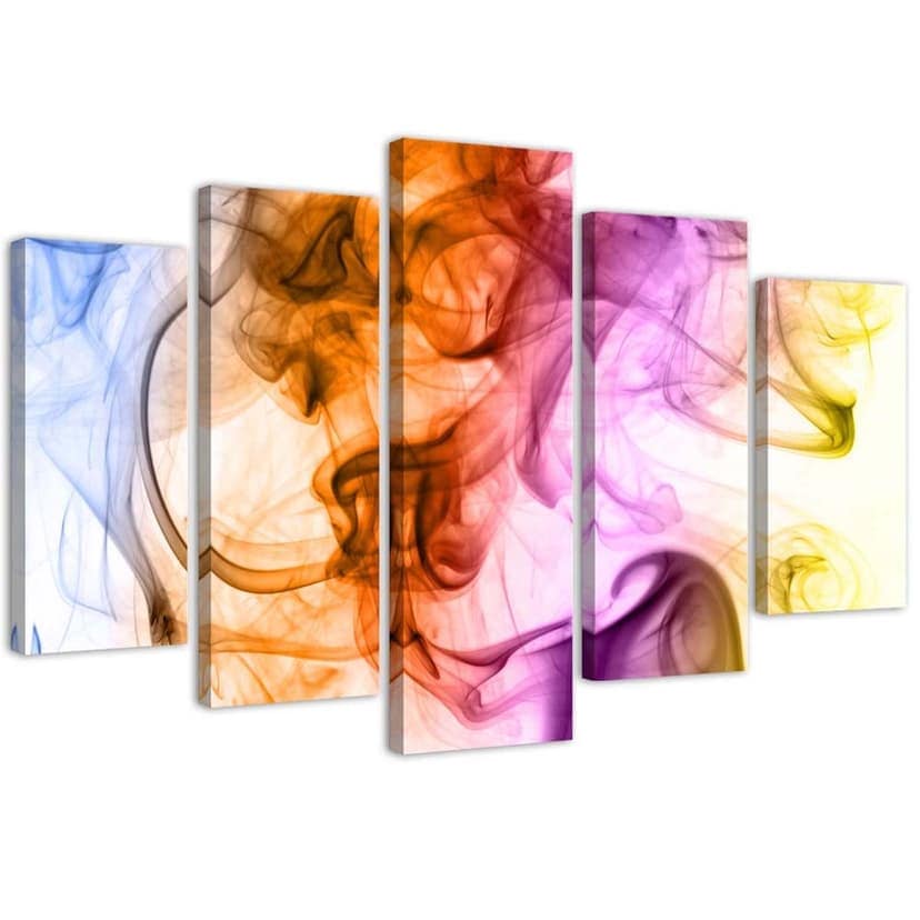 Stampa su tela 5 pezzi Astrazione di fumo