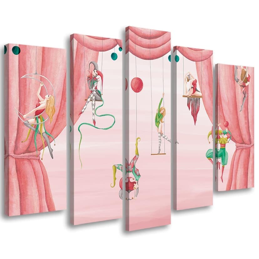 Stampa su tela 5 pezzi, acrobata da circo