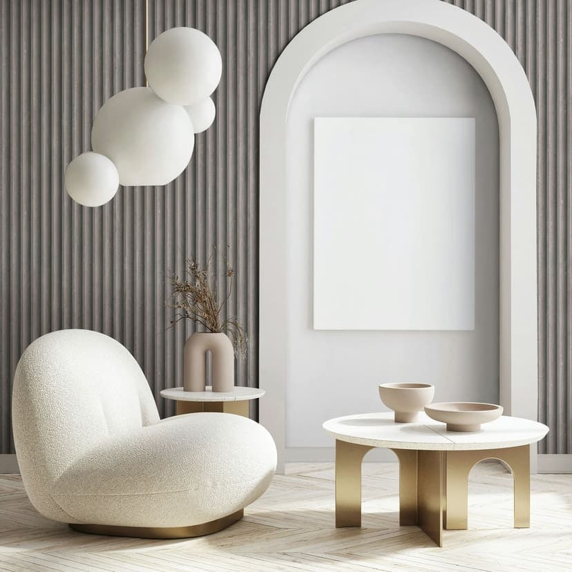 Carta da parati in tessuto non tessuto in grigio marrone aspetto 3D pannello acustico aspetto legno strisce classico