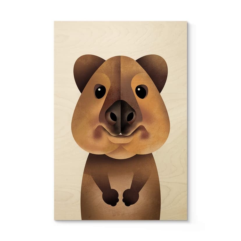 Stampa su legno Braun - Quokka