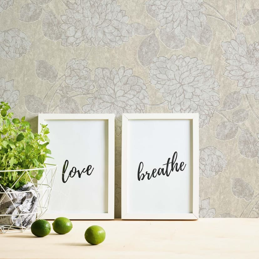 Carta da parati floreale beige bianco - Carta da parati in tessuto non tessuto A.S. Création