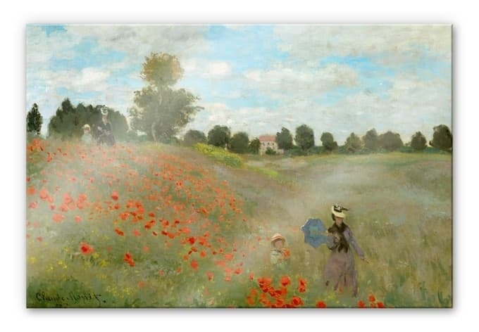 Stampa su vetro acrilico Monet - Campo di papaveri presso Argenteuil