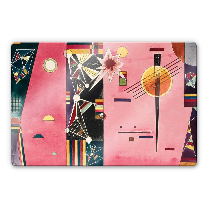 Glasbild  Kandinsky - Rosa Rot
