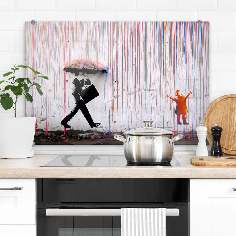 Spritzschutz Banksy - Coloured Rain