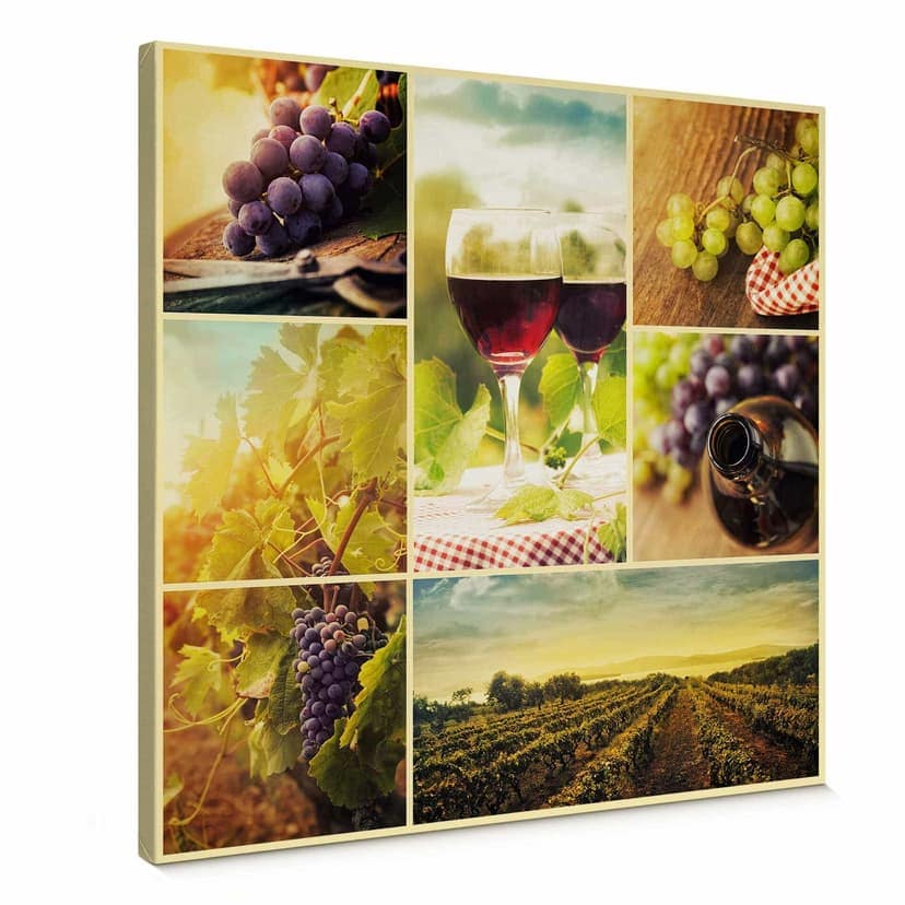 Stampa su tela - Collage di vino - quadrato
