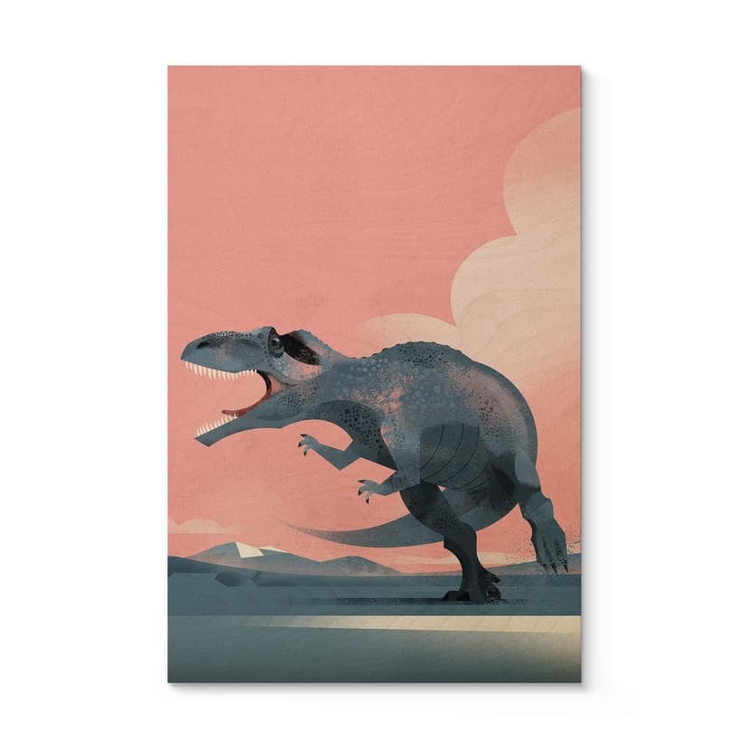 Stampa su legno Braun - Giganotaurus Dinosaur