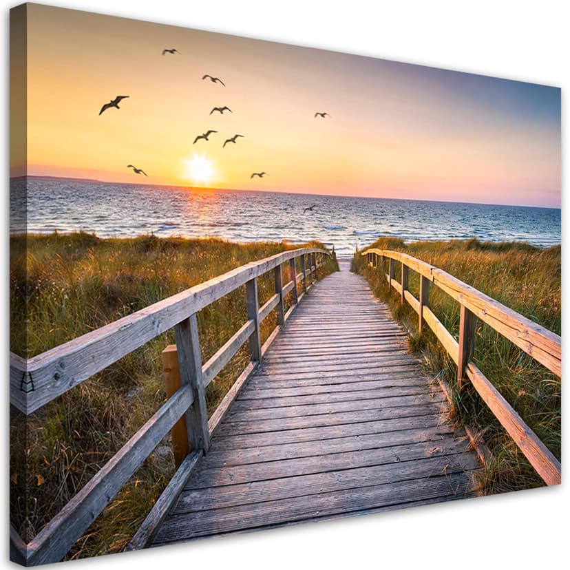 Stampe su tela, Tramonto mare spiaggia