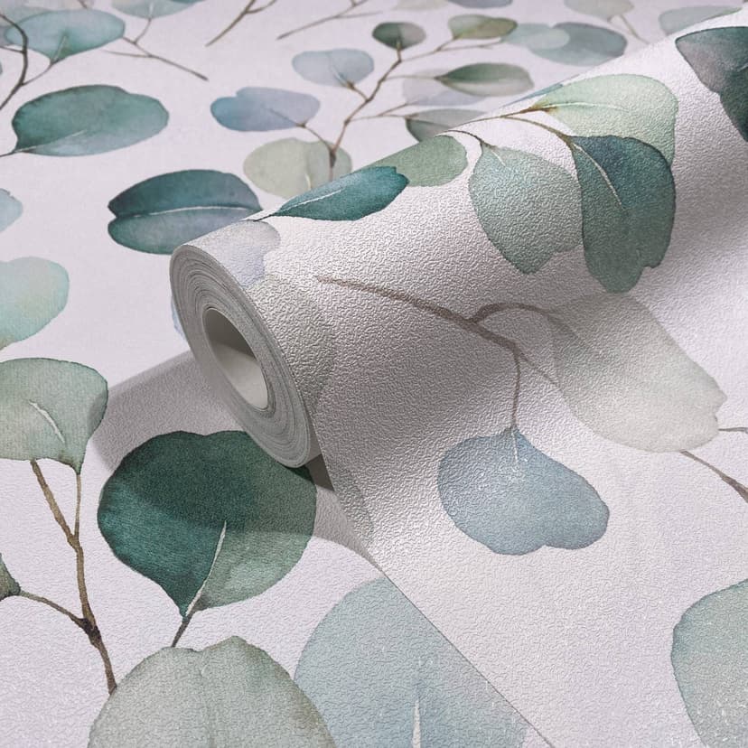 Carta da parati a fiori in pile Spirit of Jungle bianco, verde