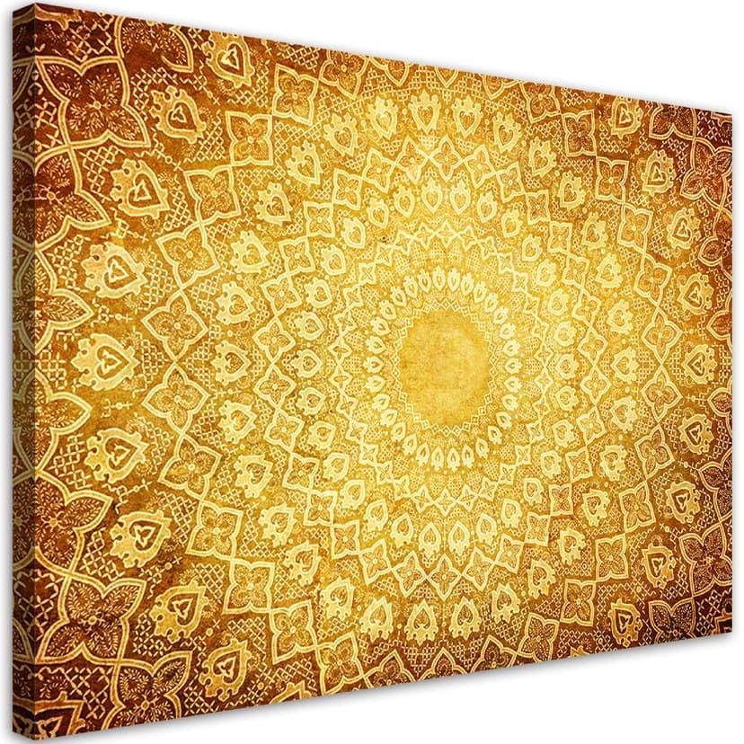 Stampe su tela, Mandala astratto oro