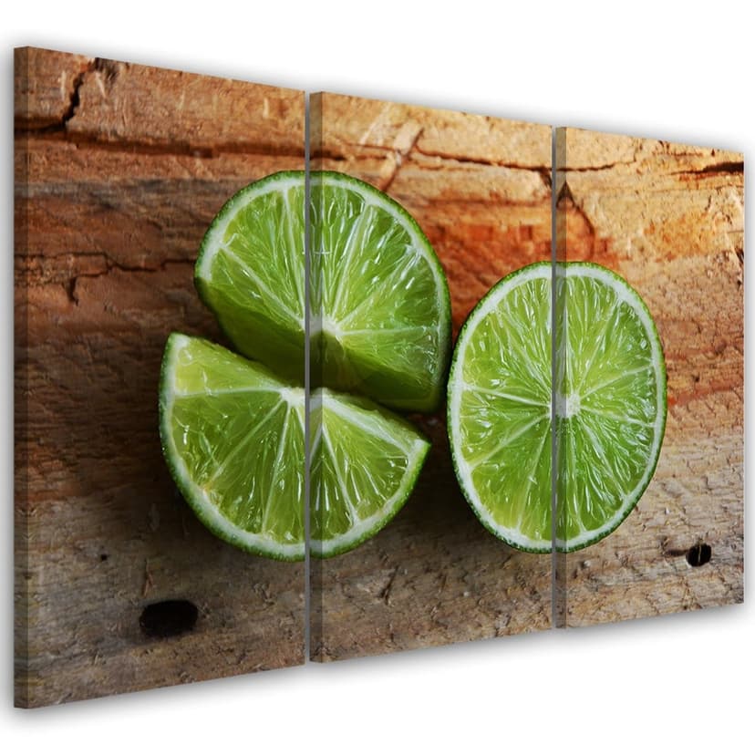 Stampa su tela 3 pezzi, frutta di lime
