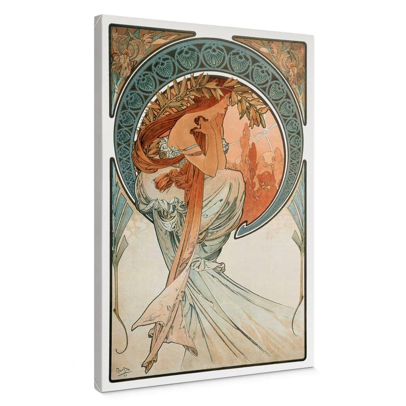 Stampe su tela Mucha - Quattro arti: Poesia