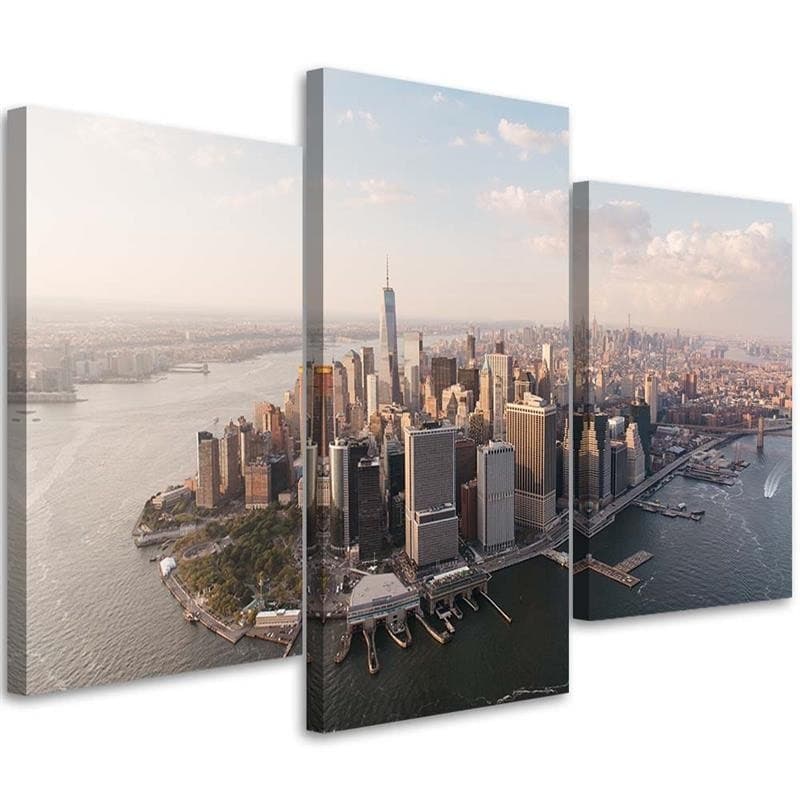 Stampa su tela 3 pezzi, città New York Manhattan USA