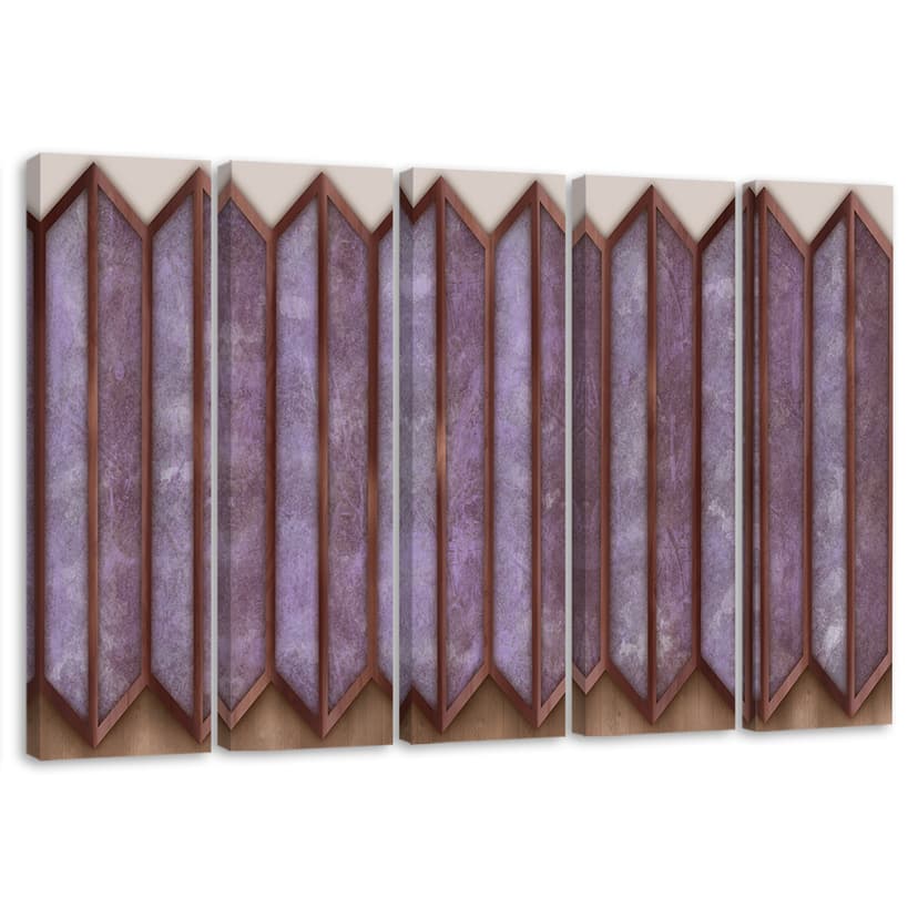 Stampa su tela 5 pezzi, finestra 3D colorata