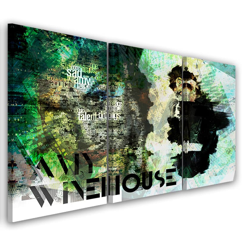 Stampa su tela 3 pezzi, cantante di Amy Winehouse