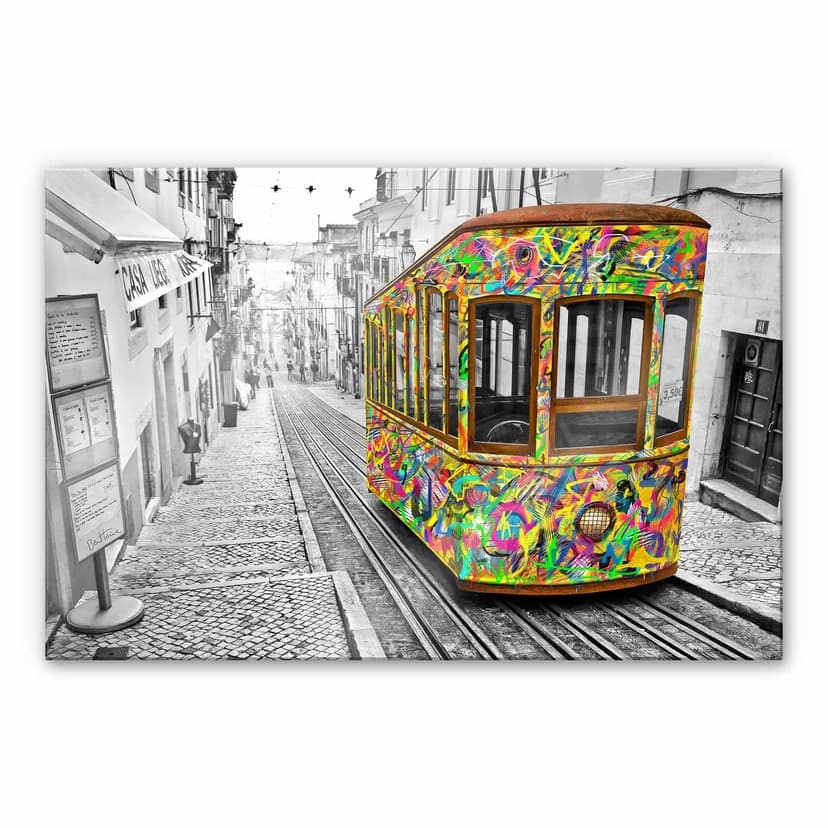 Stampa su vetro acrilico Ben Heine - Tram a Lisbona