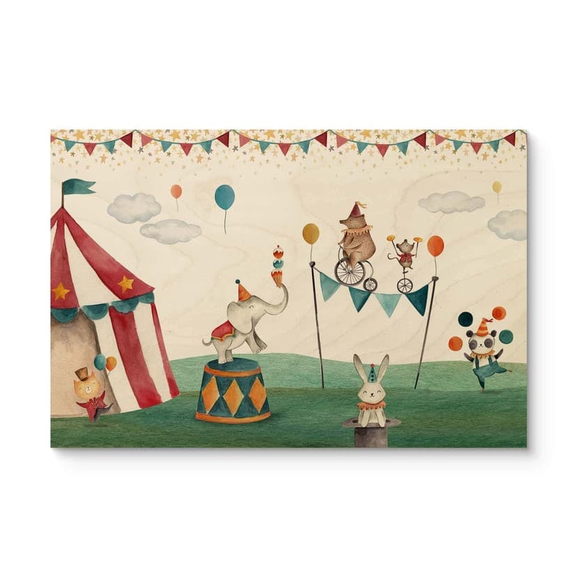 Oliver Robins Stampa su legno - Circo pazzo