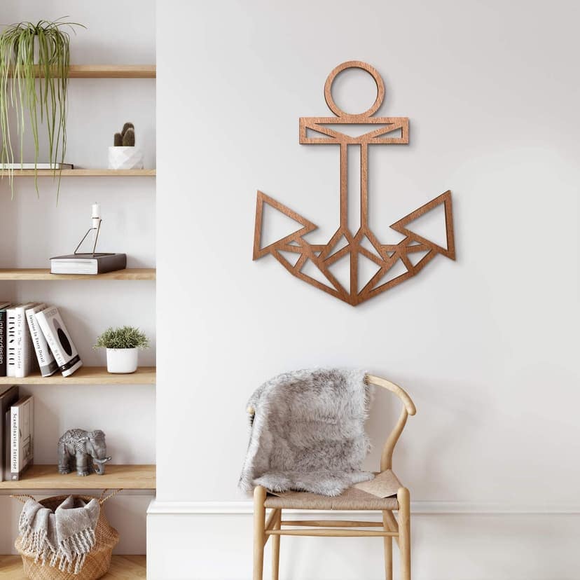 Decorazione in mogano - Ancora origami