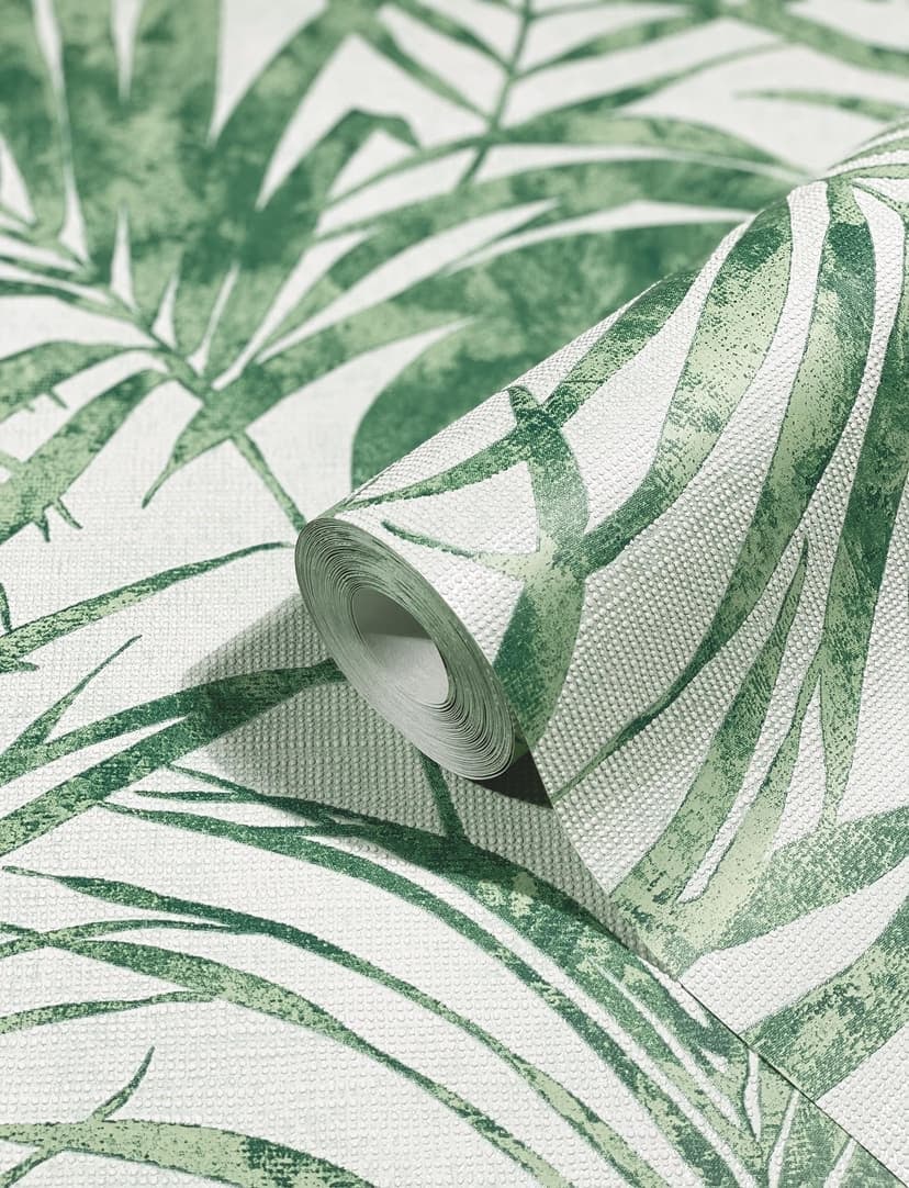 Carta da parati a fiori, tessuto non tessuto Novamur Yvi verde