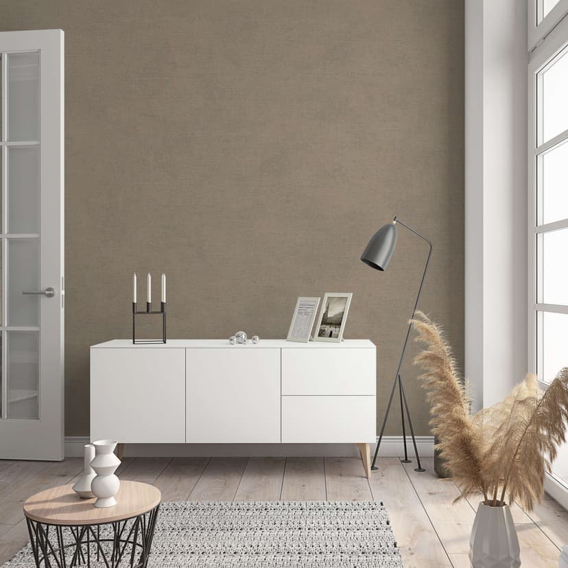 Carta da parati uniforme, rivestimento murale in tessuto non tessuto Sfumature di marrone