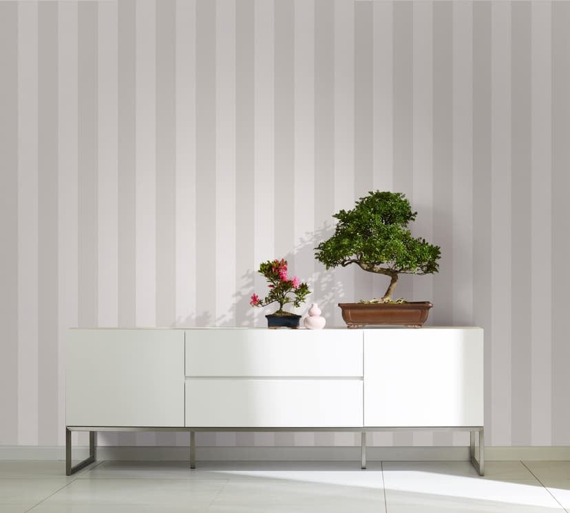 Carta da parati a righe, tessuto non tessuto Novamur Yvi bianco, beige