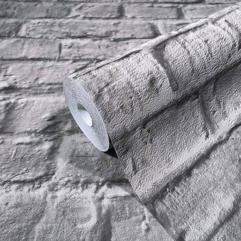Carta da parati in tessuto non tessuto in 3D effetto pietra marrone