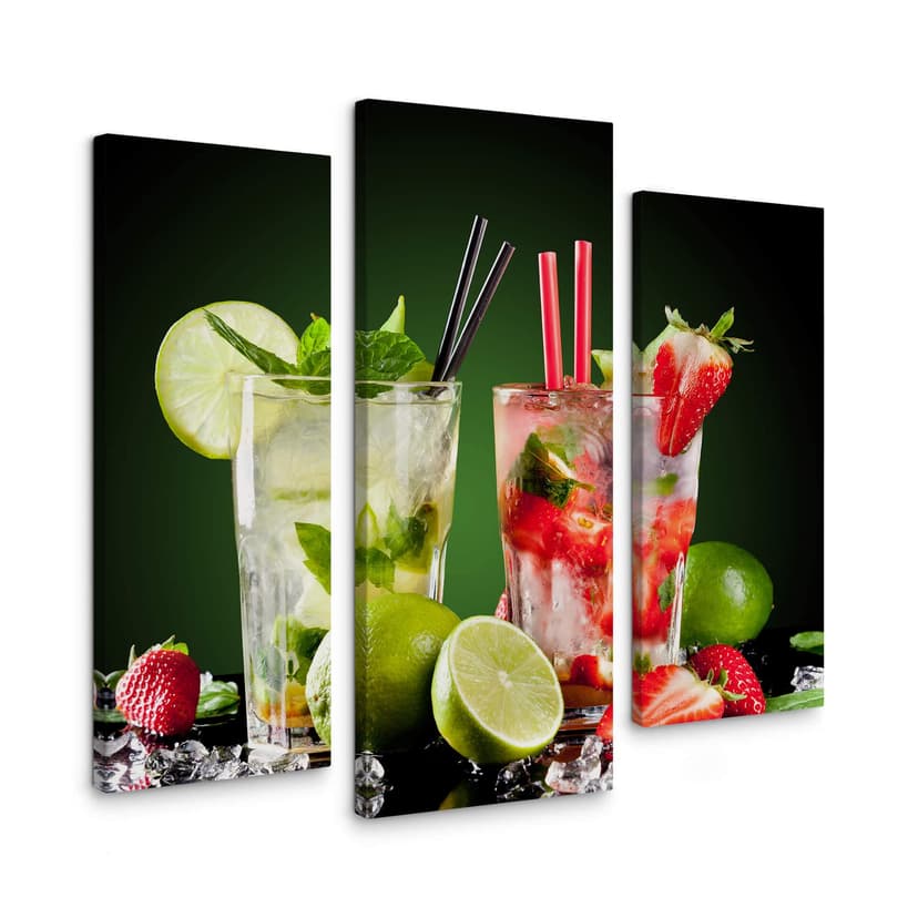 Stampa su tela - L’ora del cocktail (tre parti)
