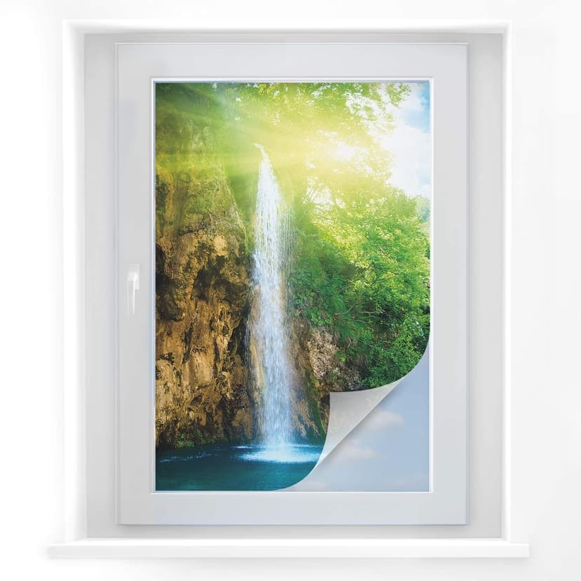 Pellicola adesiva per vetri - cascata blu