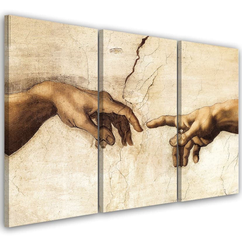 Stampa su tela 3 pezzi, La creazione di Adamo