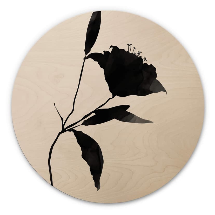 Stampa su legno Kubistika - Nero - tondo