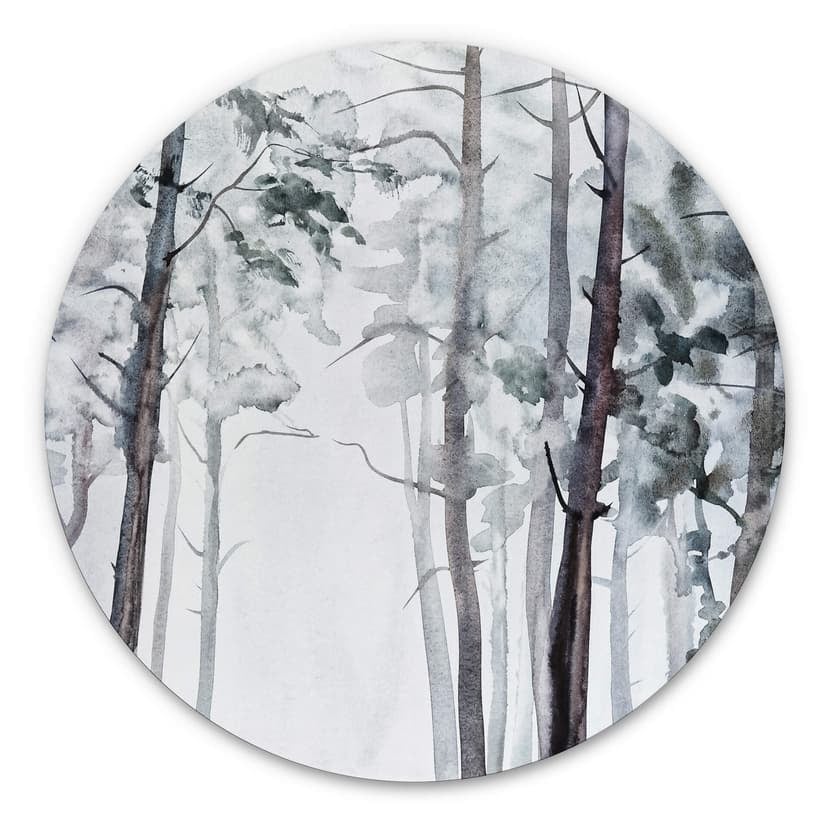 Alu-Dibond - Foresta in stile acquerello