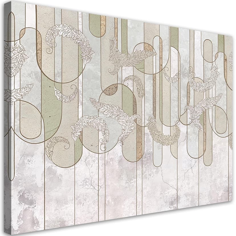Stampe su tela, astratto scandi boho in beige