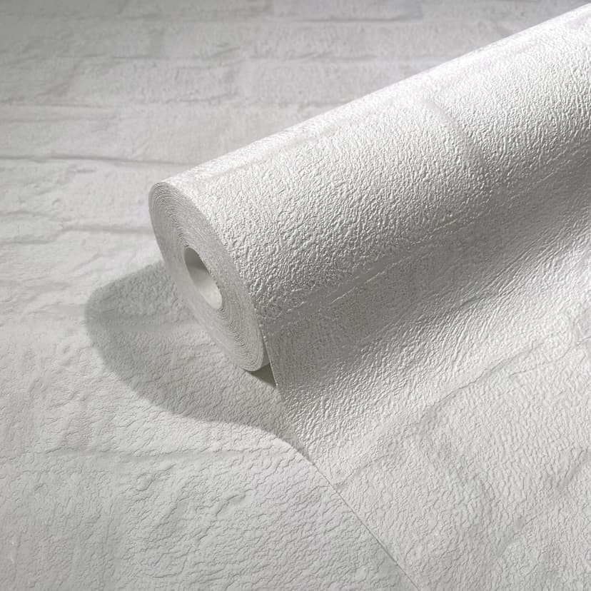 Carta da parati in tessuto non tessuto con motivo 3D a nido d'ape bianco