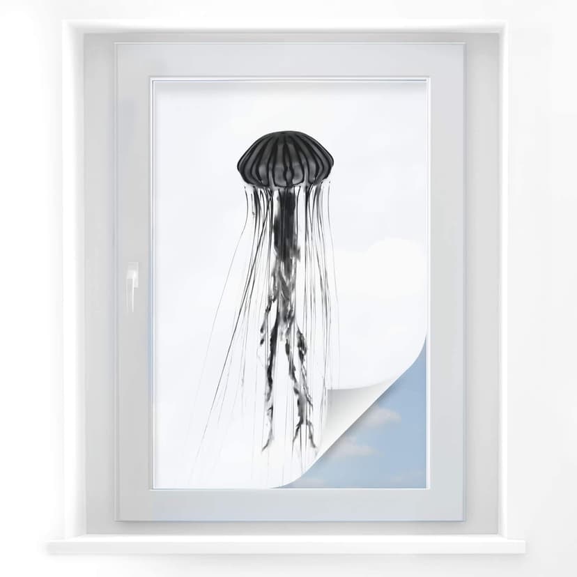 Pellicola adesiva per vetri - medusa nera